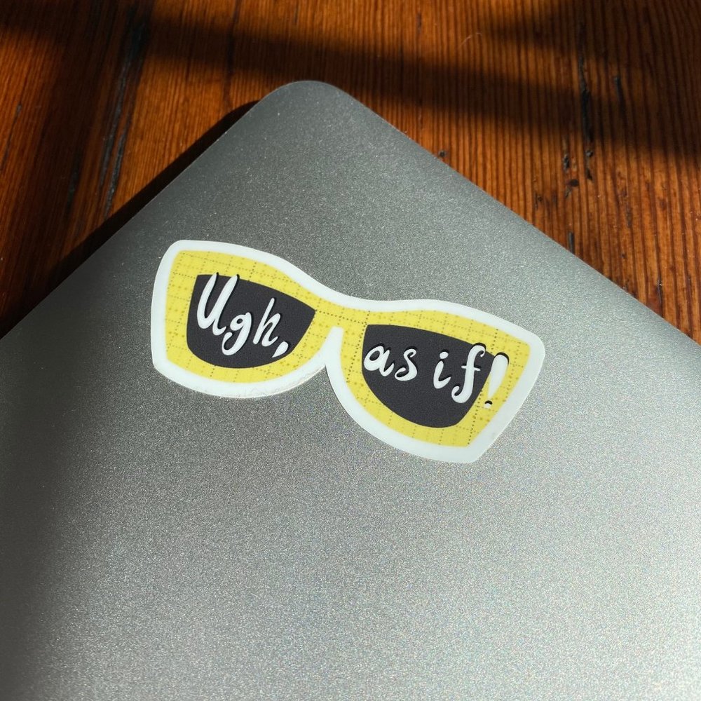 As If Clueless Inspired Sunglasses Matte Sticker - Picture 2 of 3